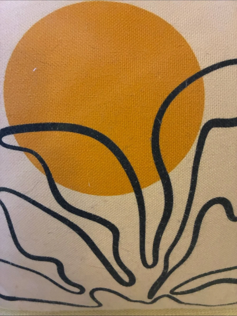 White Lane Decorative Sunburst Canvas Throw Pillow - Mustard Sun-